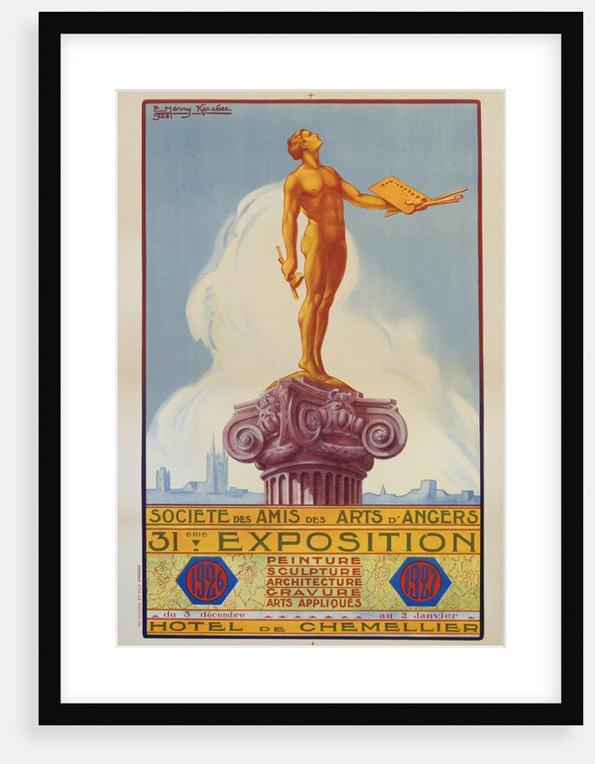 Societe des Amis des Arts d'Angers Exposition Poster by E. Henry Karcher