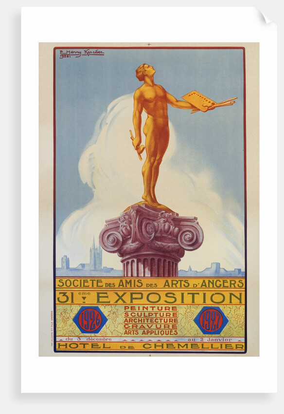 Societe des Amis des Arts d'Angers Exposition Poster by E. Henry Karcher