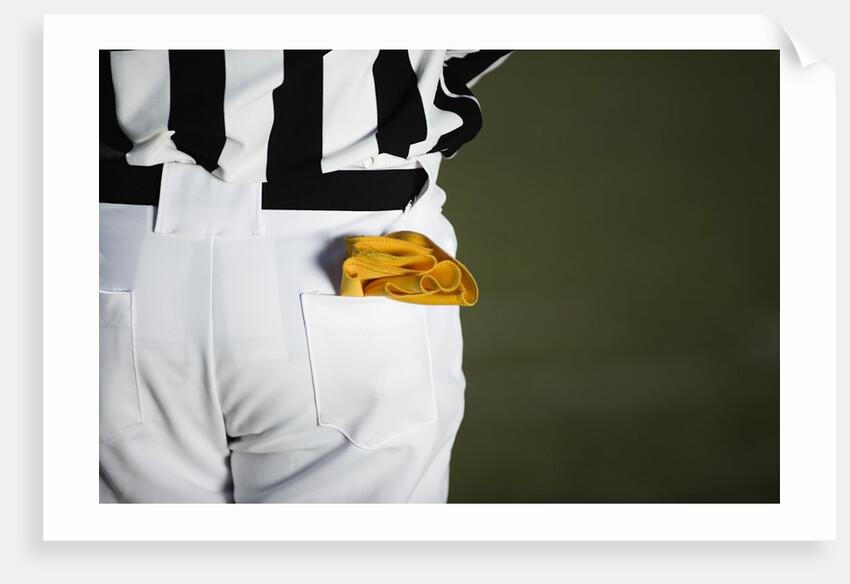 Referee with Penalty Flag in Pocket by Anonymous