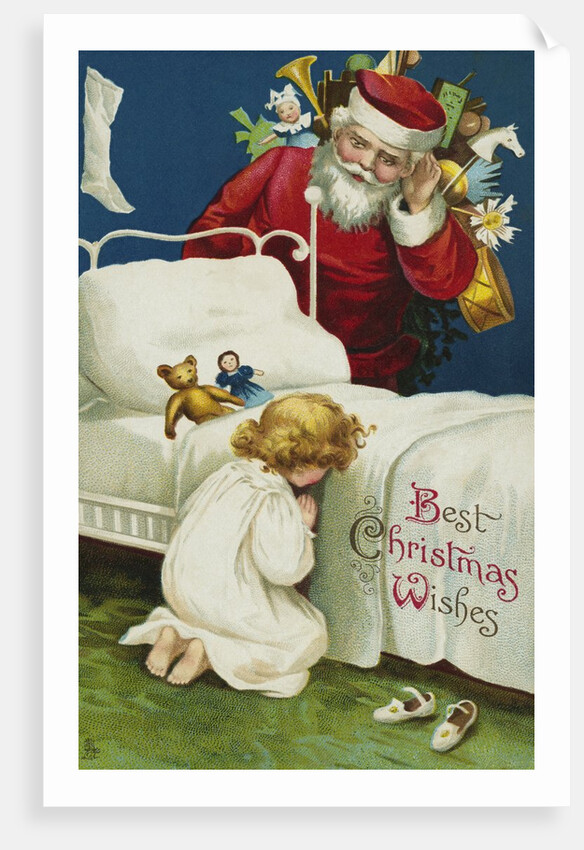 Best Christmas Wishes Postcard by Ellen H. Clapsaddle