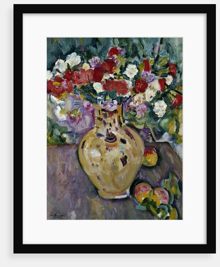 Still Life of Fruit and Flowers in a Vase by George Leslie Hunter