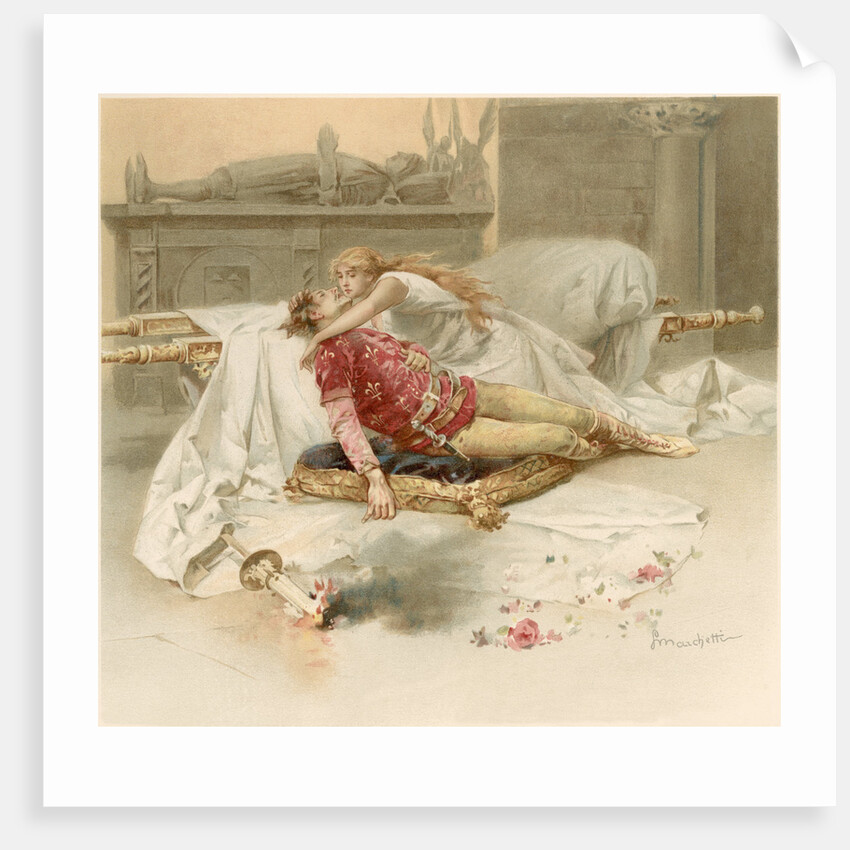 Illustration of Juliet Discovering Romeo's Body by Ludovico Marchetti