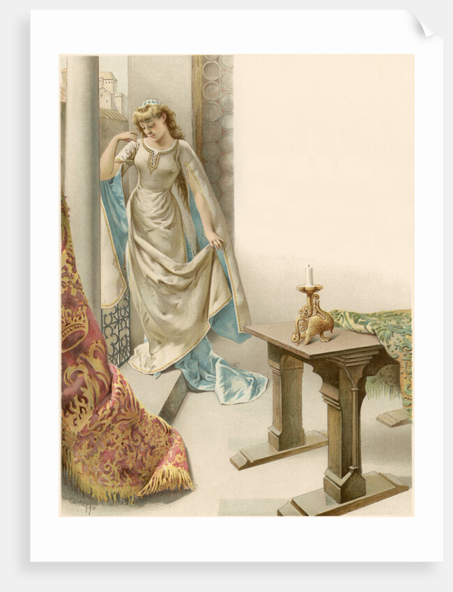 Illustration of Juliet Watching Romeo Depart by Oreste Cortazzo