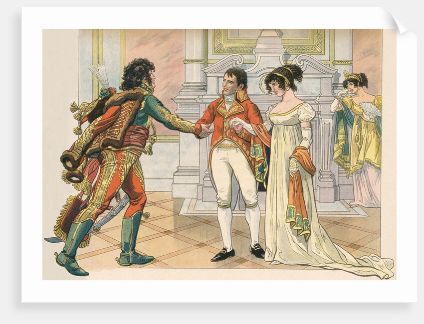 Illustration of Napoleon Offering Joachim Murat the Hand of His Sister Caroline by Jacques Onfroy de Breville