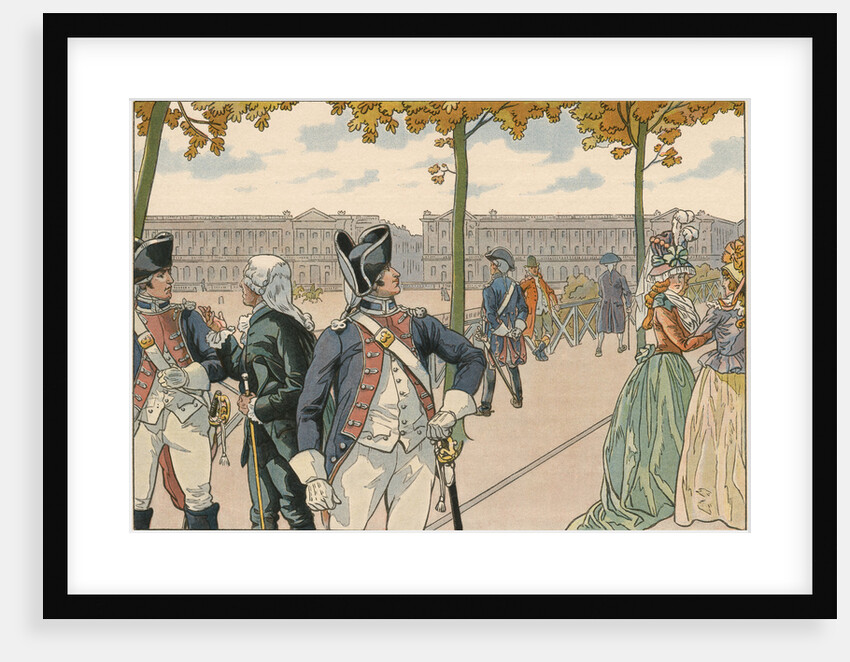 Illustration of Joachim Murat Walking in the Tuileries by Jacques Onfroy de Breville