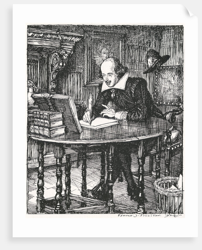 Illustration of William Shakespeare by Edmund J. Sullivan