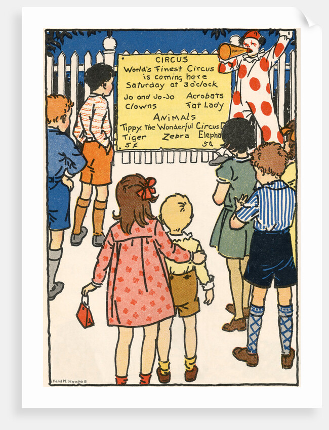 Illustration of Children Going to a Circus by Florence Hoopes