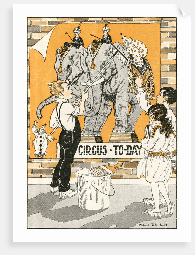 Putting up a Circus Poster by Marie Schubert