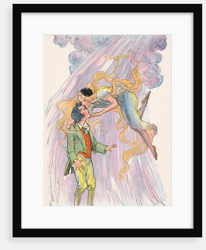 She Kissed Woot the Wanderer Lightly Upon his Forehead by John R. Neill