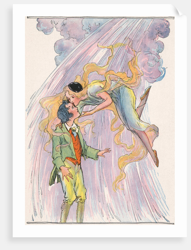 She Kissed Woot the Wanderer Lightly Upon his Forehead by John R. Neill