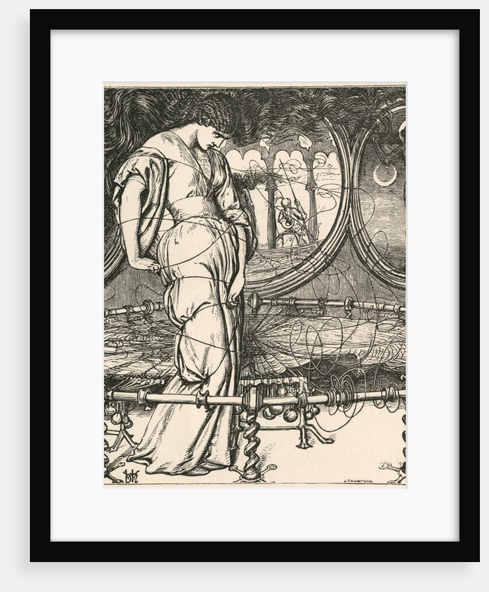 Illustration of the Lady of Shalott by William Holman Hunt