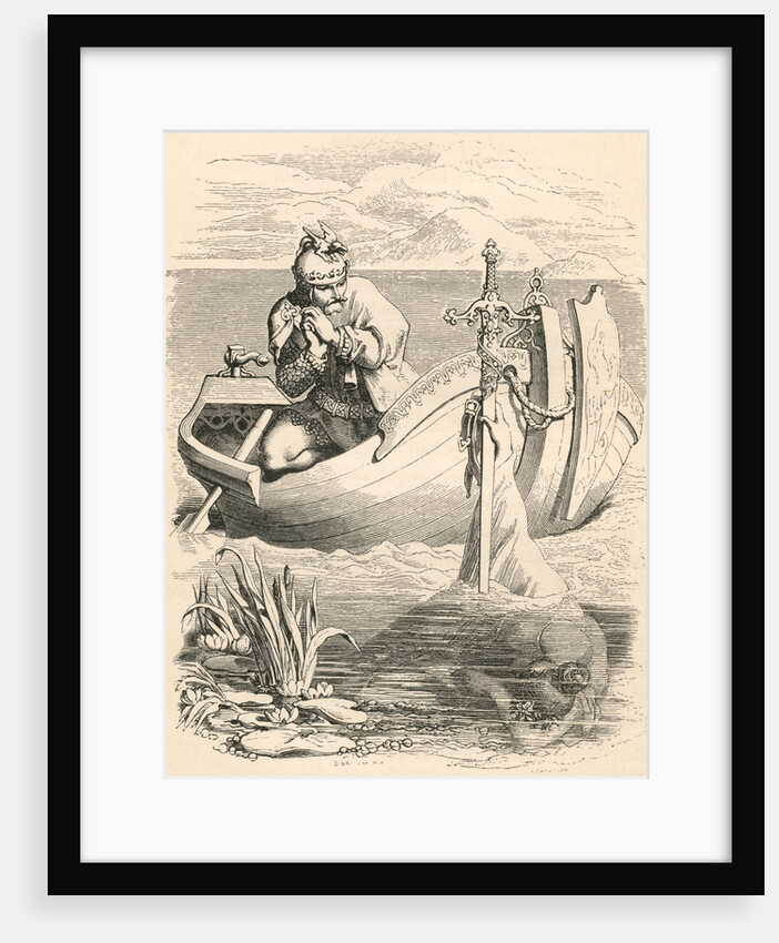 Illustration of King Arthur Receiving Excalibur by Daniel Maclise