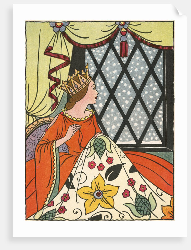 Book Illustration of the Queen in the Ebony Window by Bess Livings