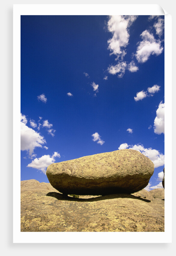 Lichen Covered Boulder on Rocky Slab by Anonymous
