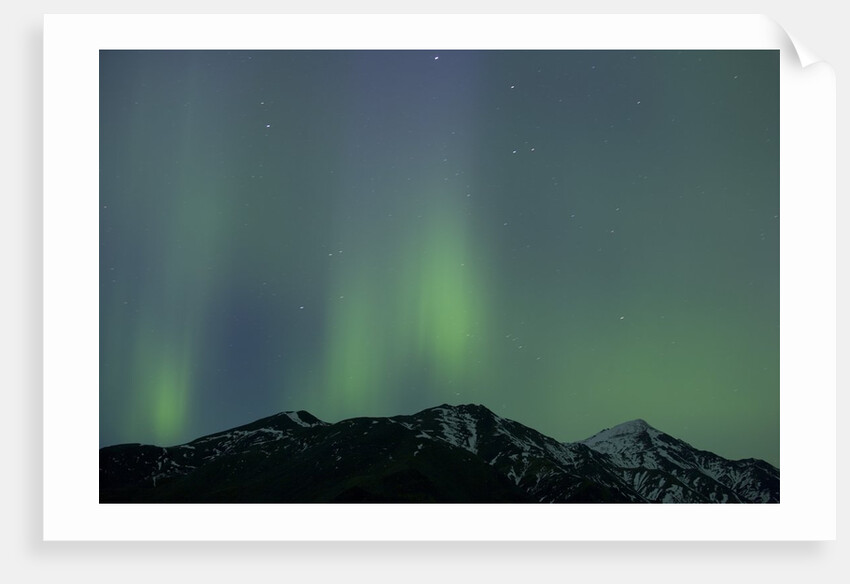 Aurora Borealis over Mountain Range by Anonymous