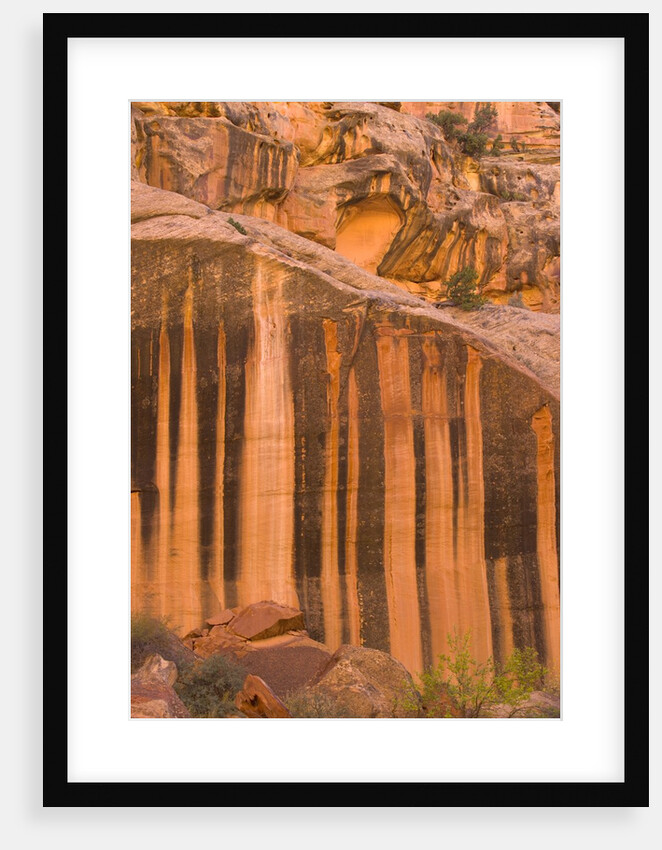 Streaks of Desert Varnish on Rock Face by Anonymous