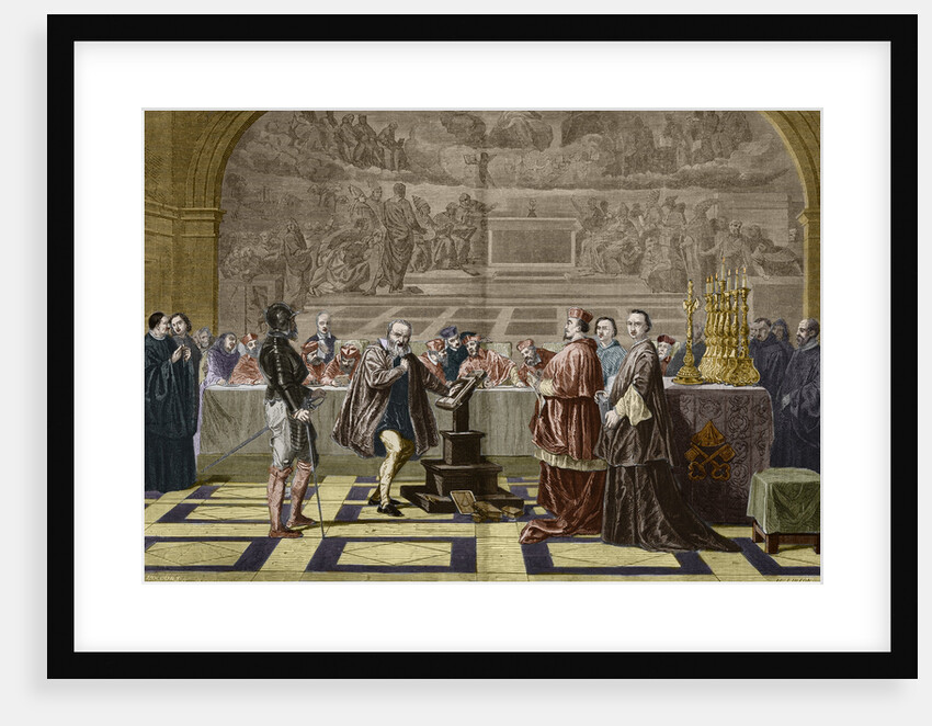Illustration of Galileo Galilei Before the Inquisition by Anonymous
