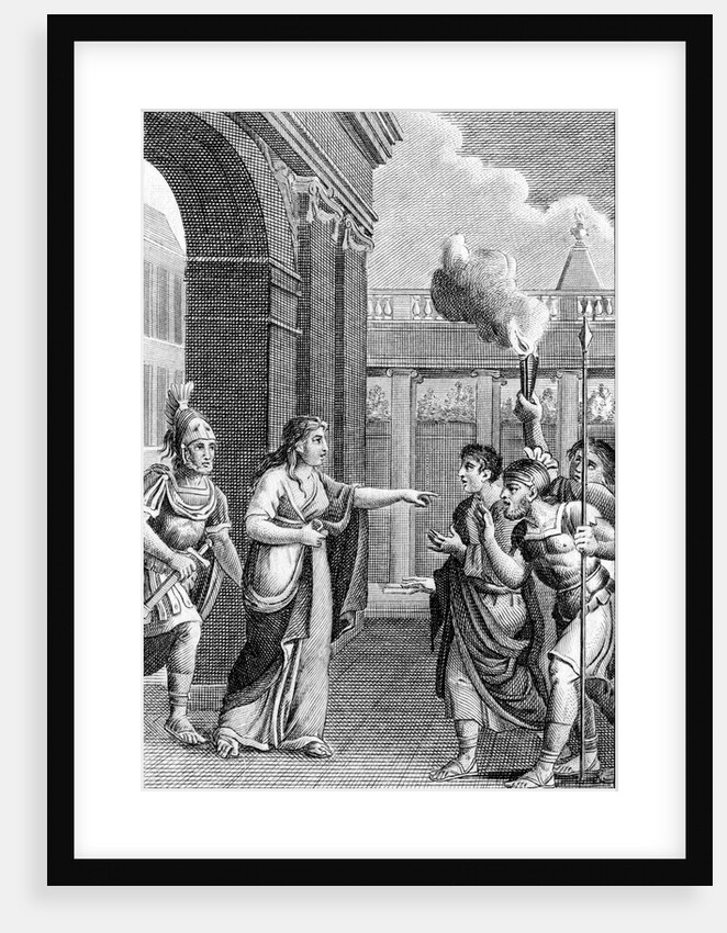 Illustration of Semiramis Calming an Insurrection by Anonymous