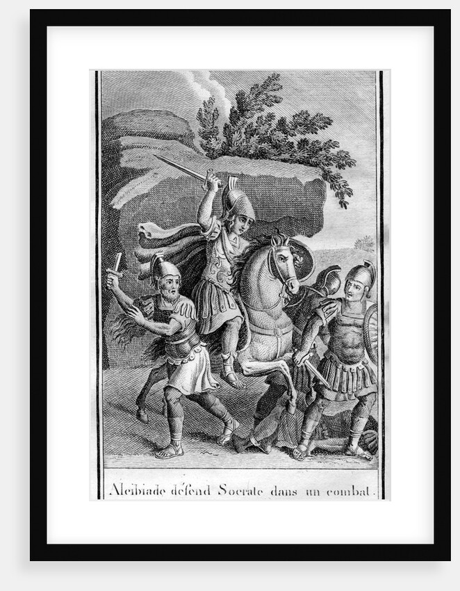 Illustration of Alcibiades Defending Socrates in a Fight by Anonymous