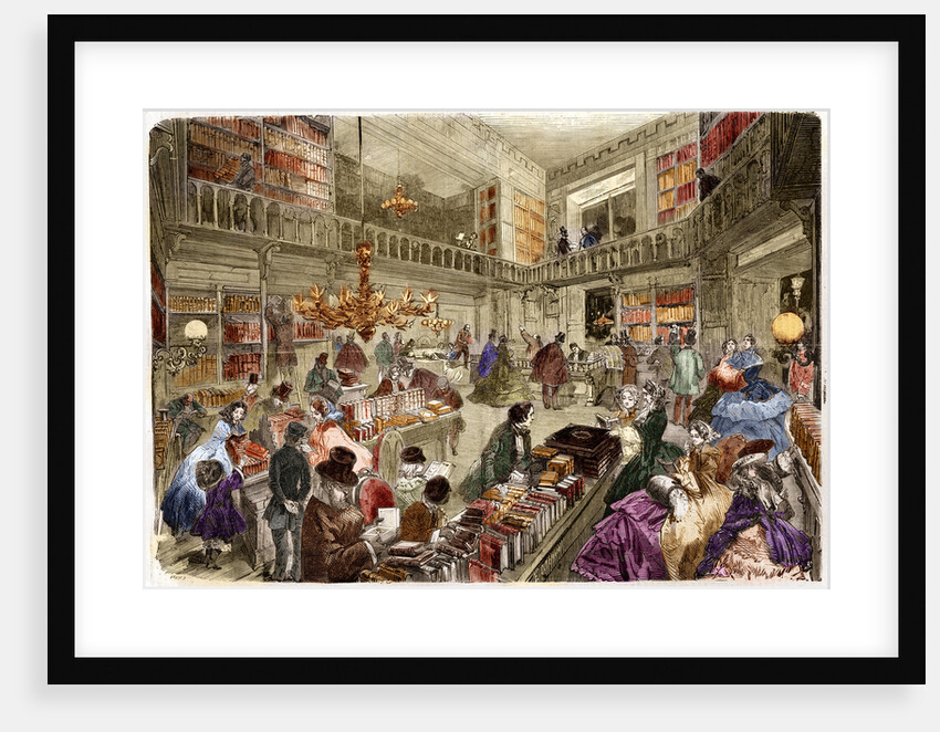 Illustration of a Bookstore in Paris by Anonymous