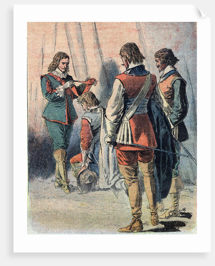 Illustration of King Charles Stuart Placing the Order of the Saint Esprit Around Winter's Neck by Anonymous
