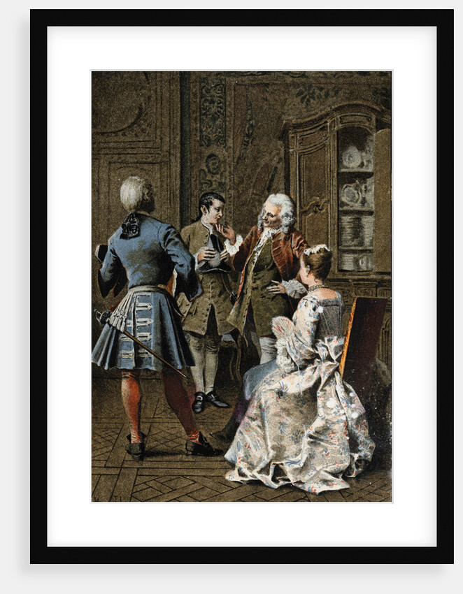 Illustration of a Scene at the Home of Monsieur G.M. by Maurice Leloir