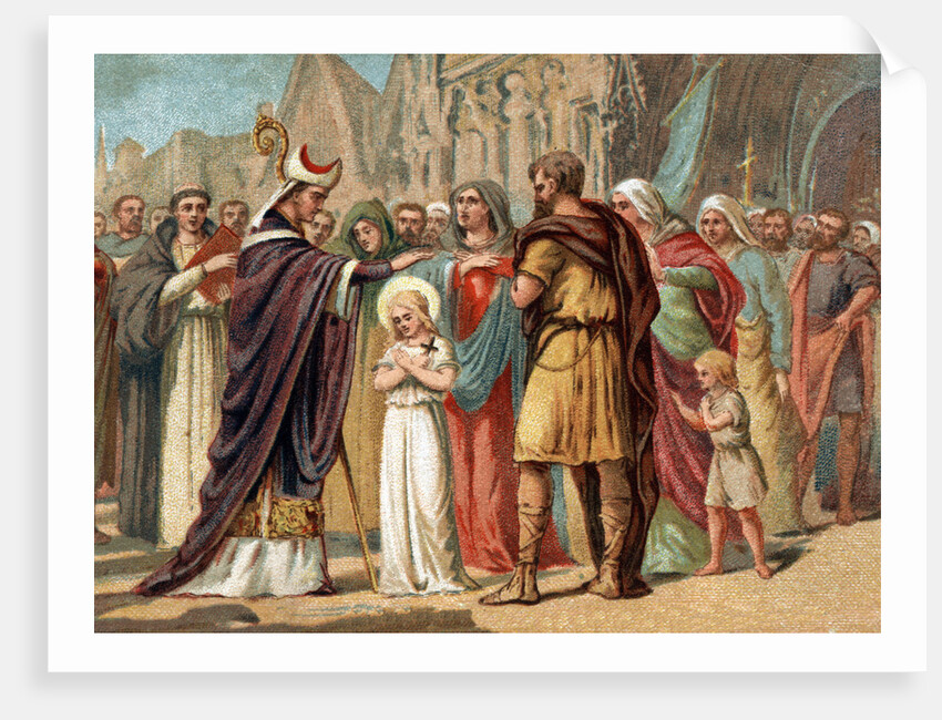 Illustration of Saint Genevieve with Saint Germain of Auxerre by Anonymous