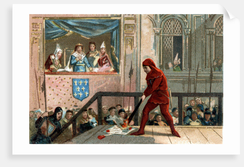 Illustration of King Philip IV Watching the Public Burning of a Papal Decree by Anonymous