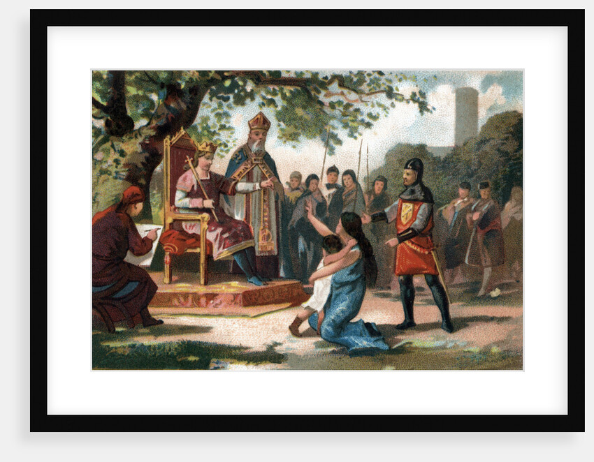 Illustration of King Louis IX Administering Justice Under the Oak of Vincennes by Anonymous
