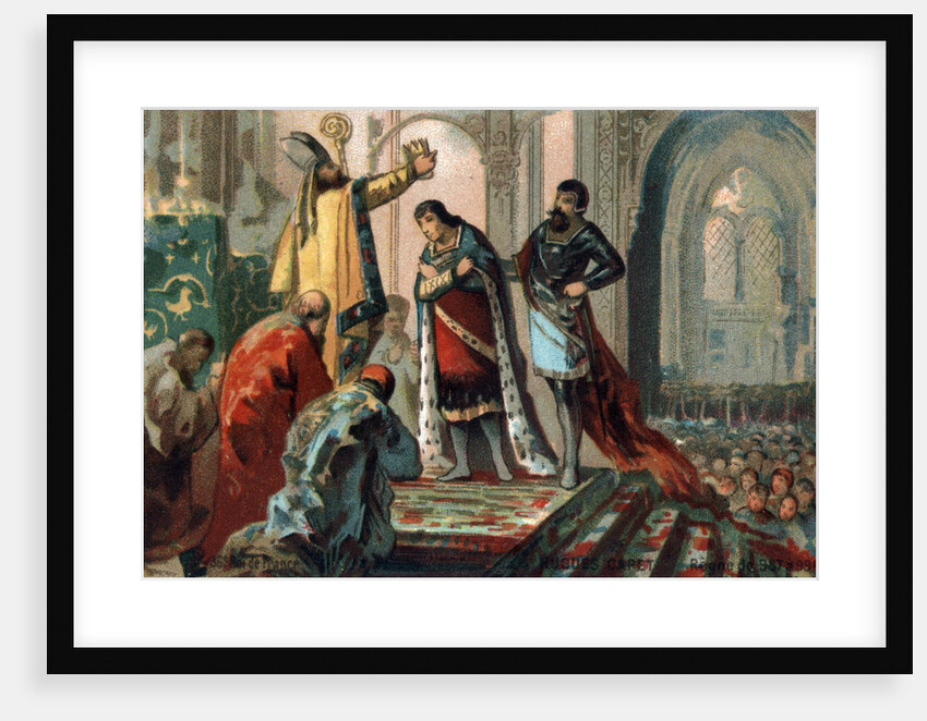 Illustration of Hugh Capet Crowning His Son, Robert II the Pious by Anonymous
