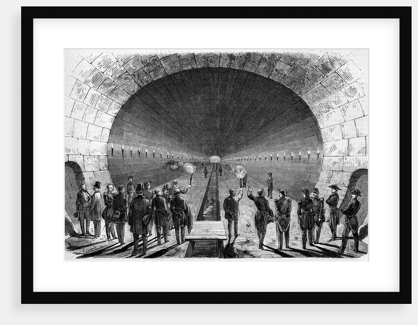 Illustration of Dignitaires Viewing the Main Sewer of Gare de Strasbourg by Anonymous