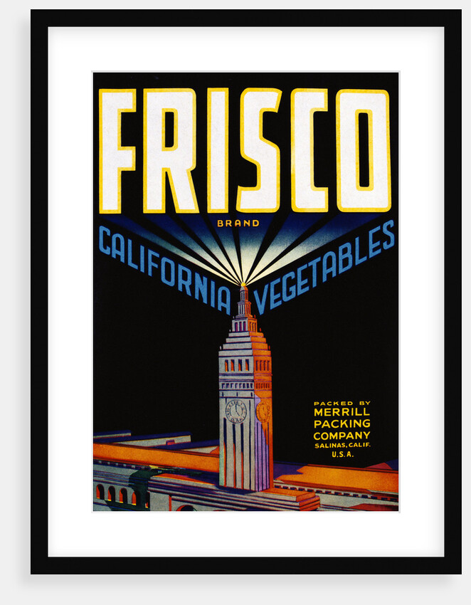 Frisco California Vegetables Crate Label by Anonymous