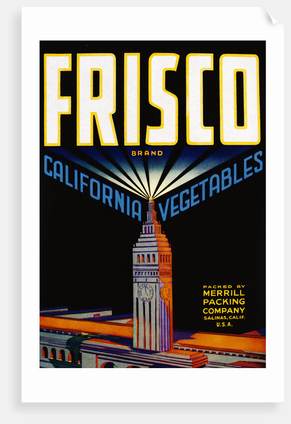 Frisco California Vegetables Crate Label by Anonymous