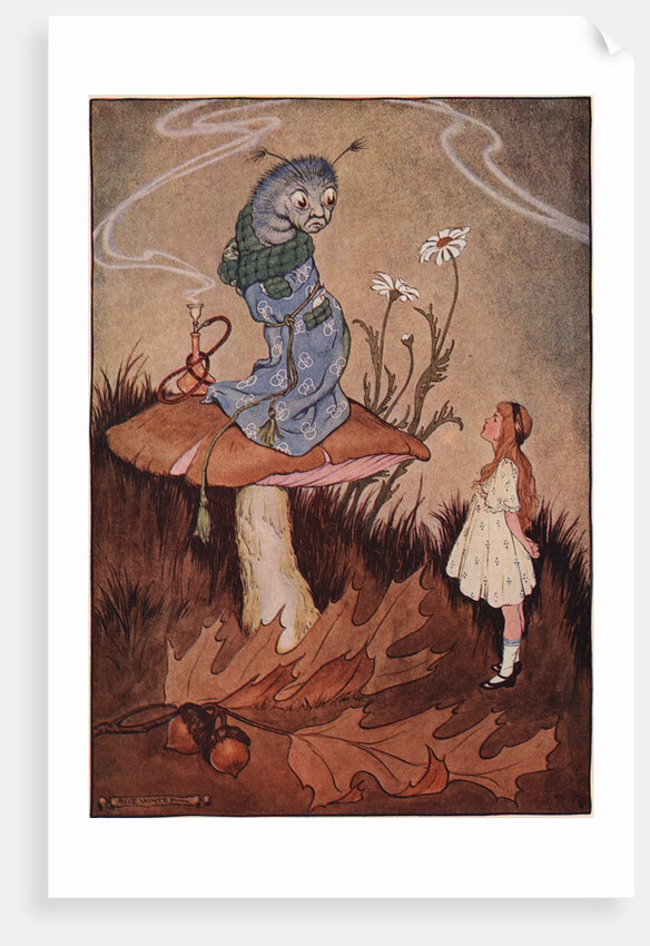 Illustration of Alice and the Caterpillar by Milo Winter