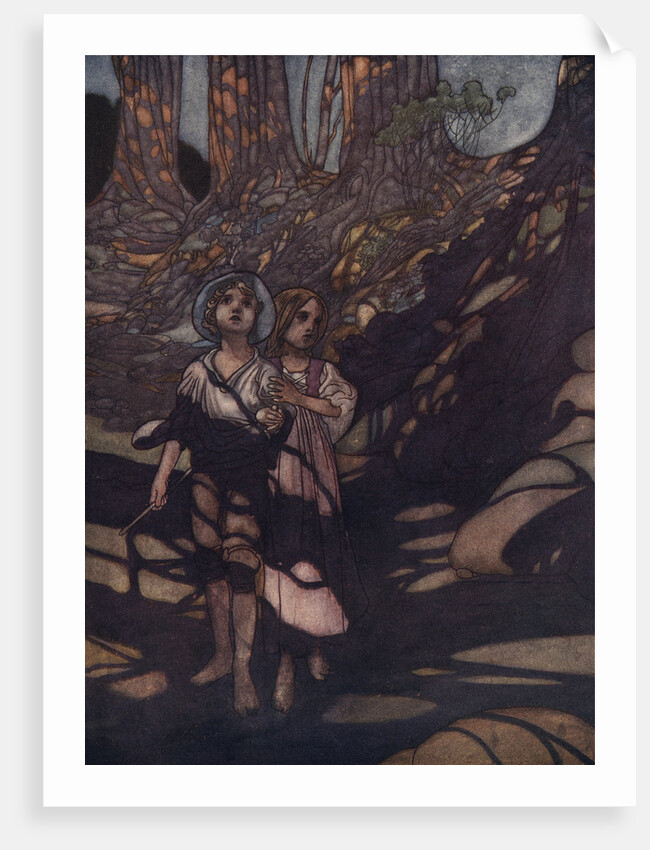 Hansel and Gretel in the Forest Illustration by Charles Robinson