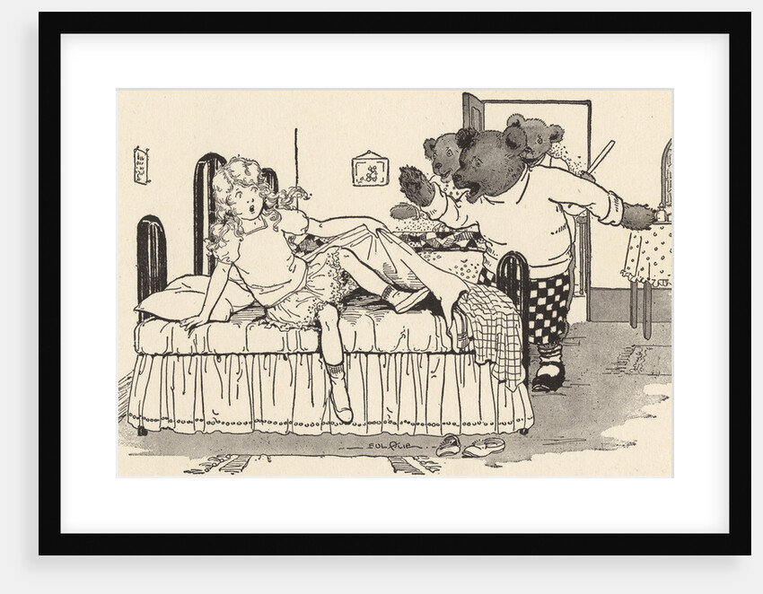 Illustration of the Three Bears Discovering Goldilocks by Eulalie