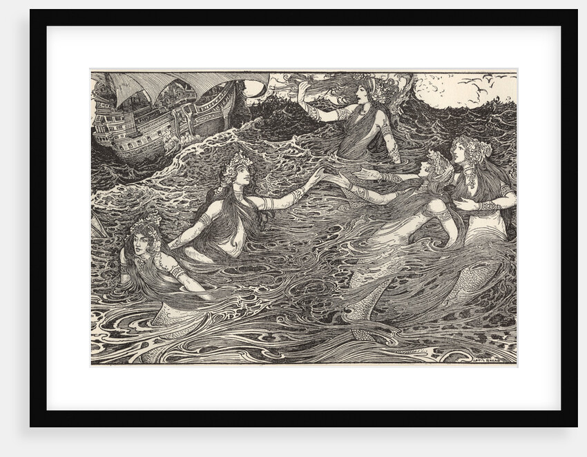 They Swam Before the Ships and Sang Lovely Songs Illustration by Louis John Rhead