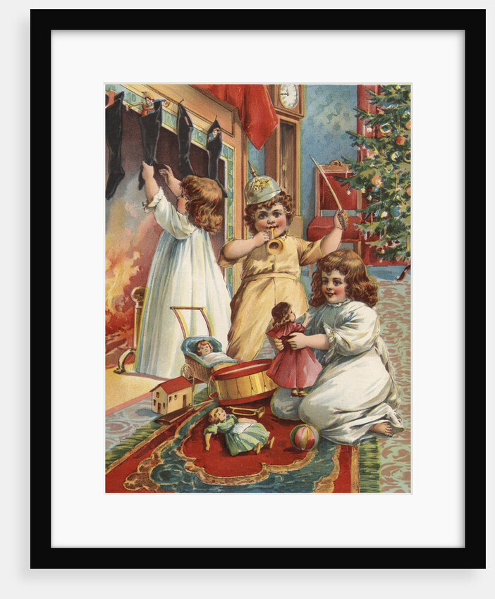 Illustration of Children on Christmas Eve by Anonymous