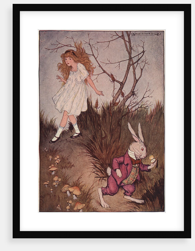 Illustration of Alice and the White Rabbit by Milo Winter