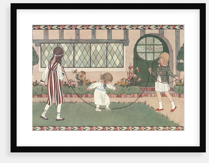 Illustration of Three Children Jumping Rope by Henriette Willebeek Le Mair
