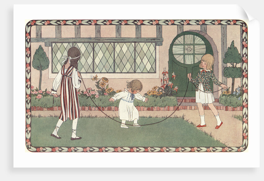 Illustration of Three Children Jumping Rope by Henriette Willebeek Le Mair