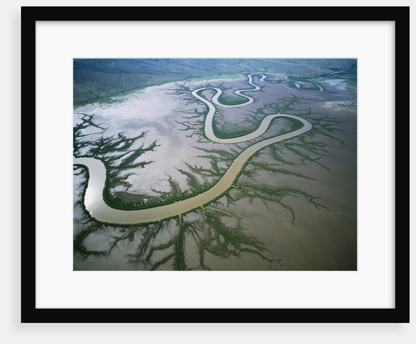Meandering river in the Kimberley Region of Western Australia, aerial view by Anonymous