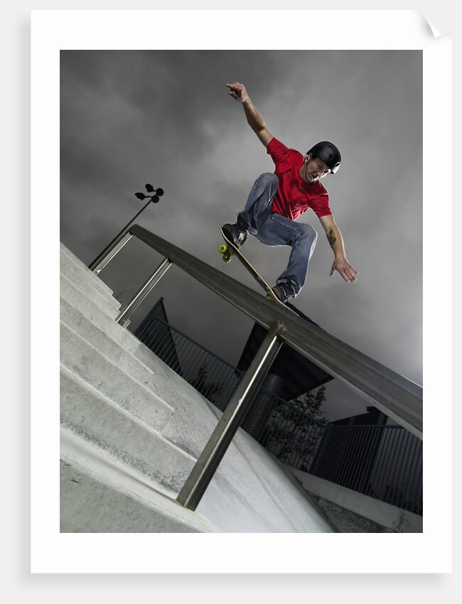 Skateboarder Performing Tricks by Anonymous