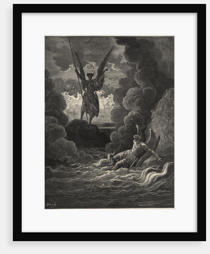 Forthwith Upright He Rears from off the Pool His Mighty Statureby Gustave Dore by Anonymous