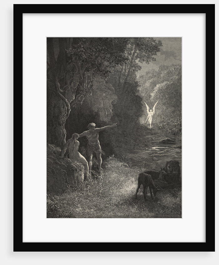 Eastward Among Those Trees, What Glorious Shape Comes This Way Moving by Gustave Dore