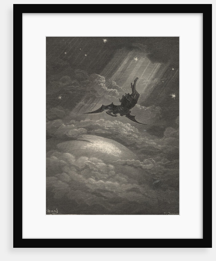 Now to the Ascent of That Steep Savage Hill Satan Hath Journey'd On by Gustave Dore