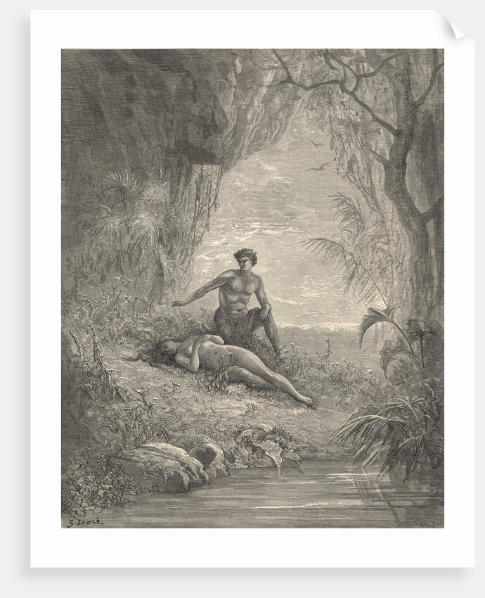 Leaning, Half-Raised, With Looks of Cordial Love, Hung Over Her Enamored by Gustave Dore