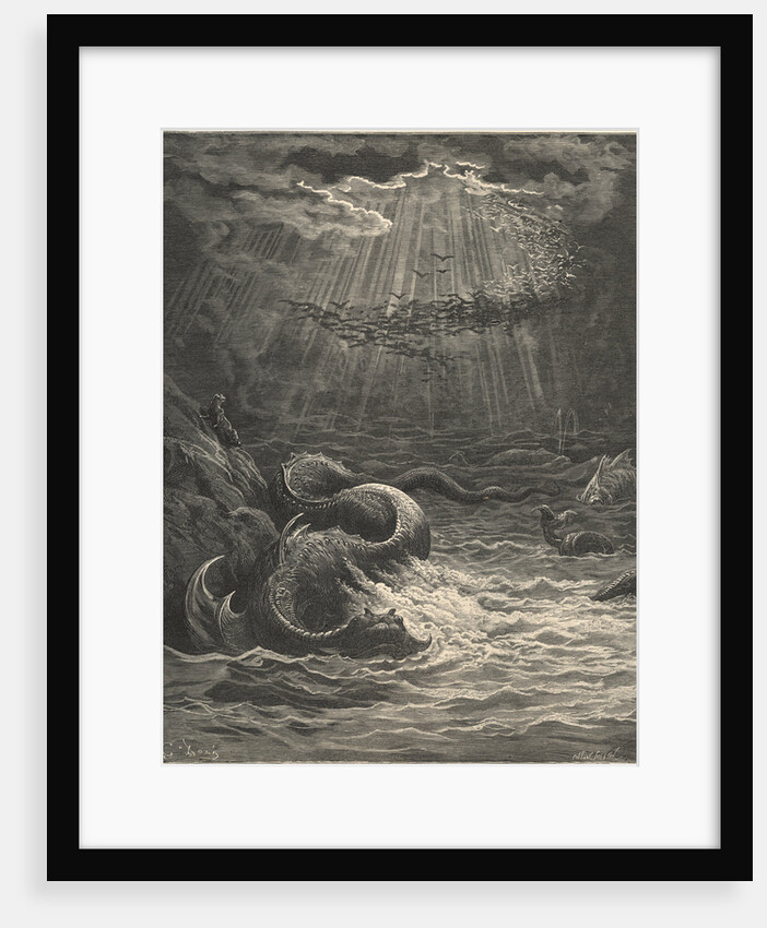 And Seems a Moving Land; and at His Gills Draws In, and at His Trunk Spouts Out, a Sea by Gustave Dore