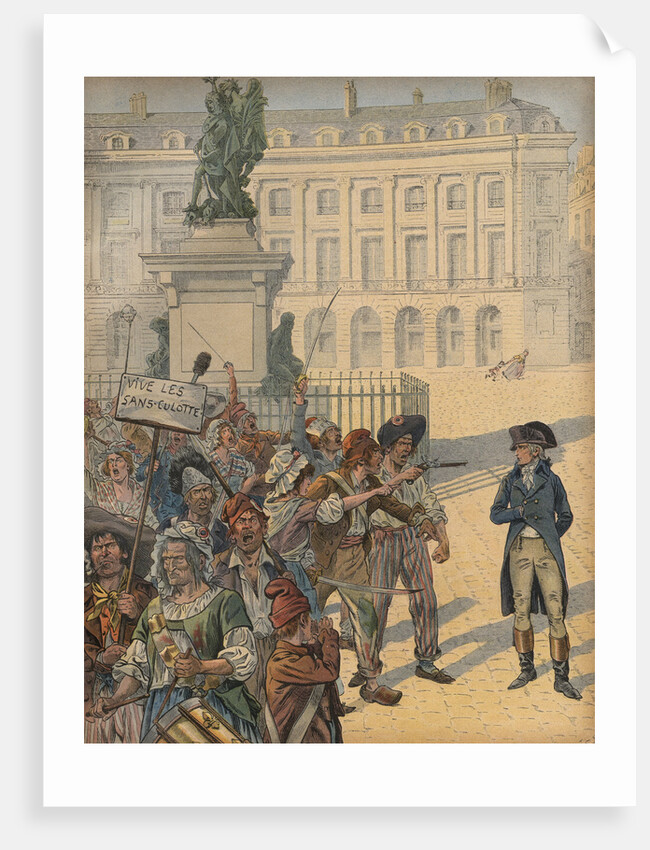 Illustration of Napoleon Standing Up to a Revolutionary Mob by Jacques Onfroy de Breville