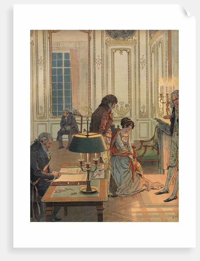 Illustration of Napoleon Bidding Josephine Farewell by Jacques Onfroy de Breville